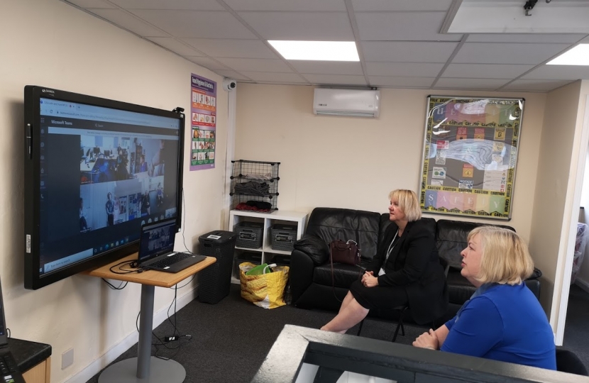 Students joining virtually for a Q&A with MP Jane Hunt