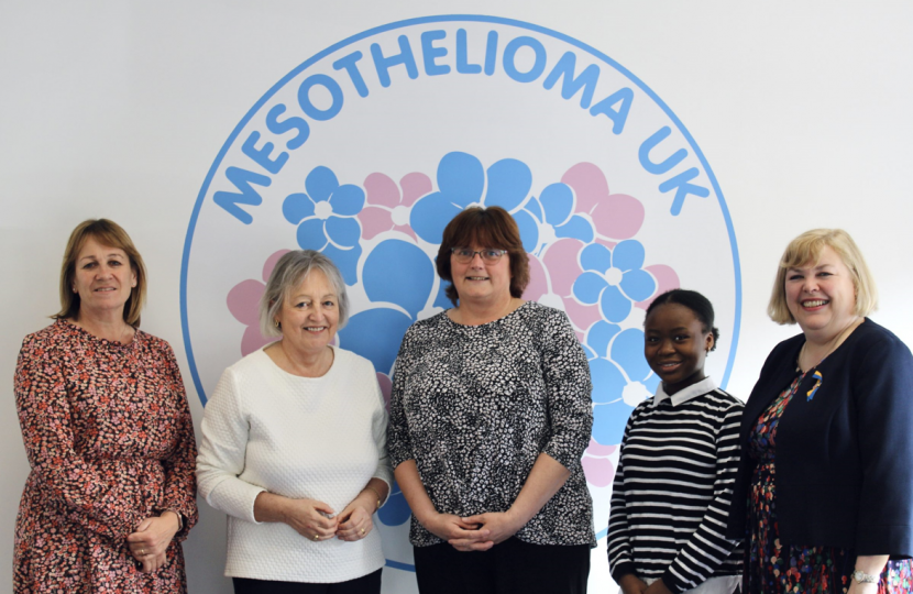 Jane Hunt MP with members of the Mesothelioma UK charity