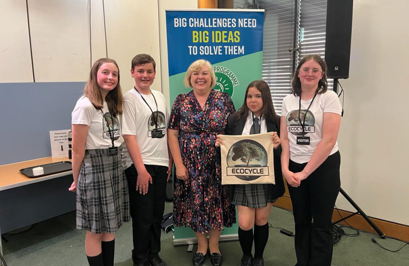 Jane with the students who entered the competition