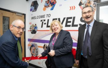 Jane Hunt with Minister opening T Level Centre