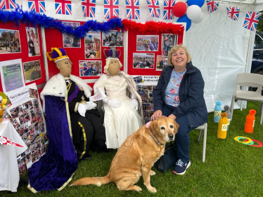 Jane with her dog at one of the stalls