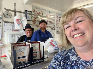 Jane with local business owners